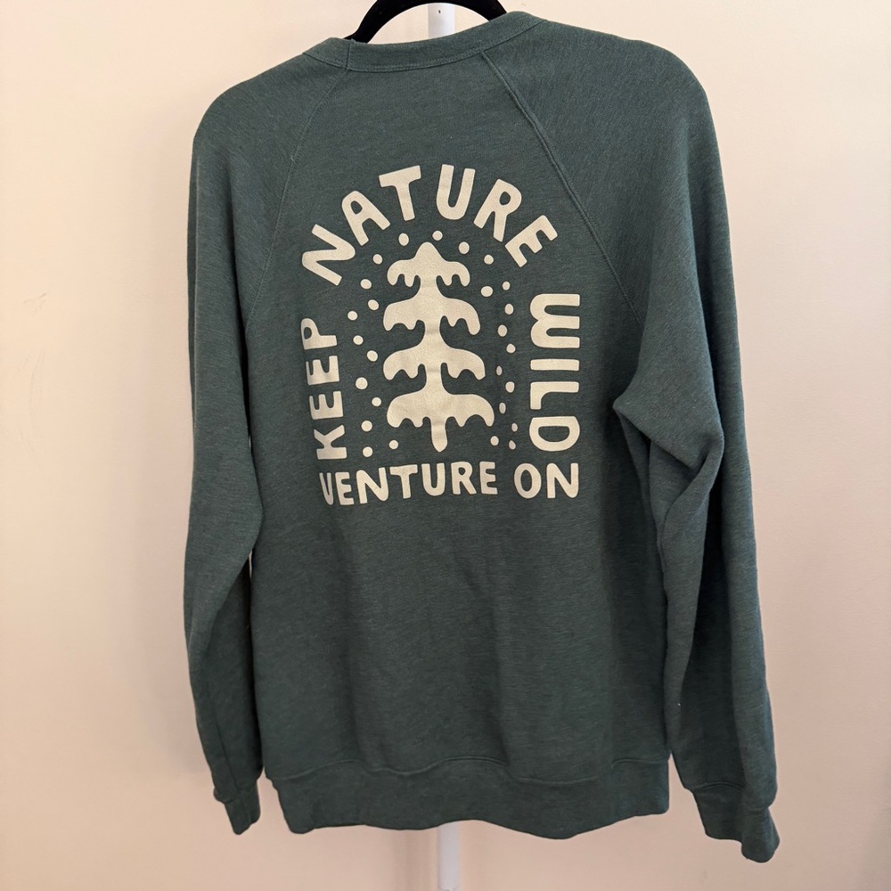 Keep Nature Wild Men's Green Graphic Crewneck Sweatshirt L - Picture 4 of 4